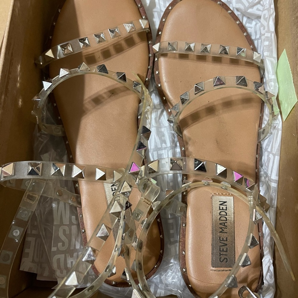 Steve Madden Travel Sandals- Clear